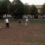 A sampling of action on the intramural field, where the game was moved to avoid damage to the soccer venue.