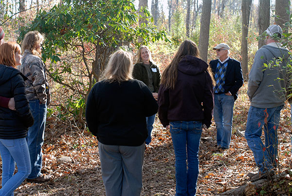 2011 forest technology alumna Laurie A. Nau and forestry professor Dennis F. Ringling (the college's 2010 Master Teacher) provide a sunny Sunday treat: a walk along one of the Schneebeli Earth Science Center's woodland nature trails.