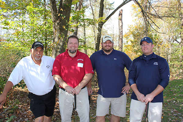 Penn College welding faculty are among the day's all-star golfers. From left are Donald O. Praster, Matthew W. Nolan, Aaron E. Biddle and Ryan P. Good.