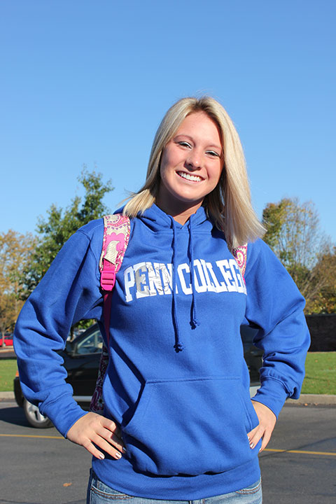 All too happy to show her Penn College Pride!