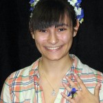 Hannah E. Marquis, of Olney, Md., also majoring in culinary arts and systems, is accessorized for the occasion.