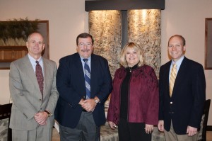 From left, Barry R. Stiger, vice president for institutional advancement, Penn College; Paul H. Rooney Jr.; Tacie Rooney; and Robb Dietrich, executive director of the Penn College Foundation.