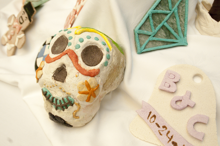 A bread-dough sculpture honors a Mexican “Day of the Dead” tradition.