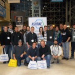 Members of the ASHRAE student chapter, in a group photo with adviser David P. Socha (back row, fourth from right)