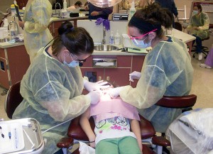 Penn College dental hygiene students at work during a previous Sealant Saturday at the college.