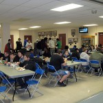 Students enjoy a tailgate feast provided by Dining Services.