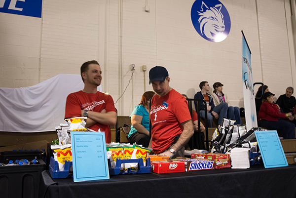Dining Services' Jason K. Eisensehr and Rick D. Wyland accent the show's energy with snacky sustenance.