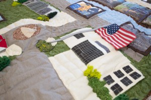 Old Glory – which Atkins' great-nephew calls "Aunt Chris' big flag" – occupies a prominent position on the quilted landscape.