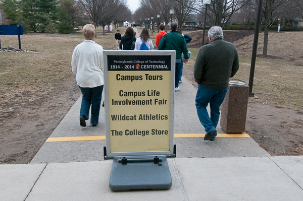 Campus signage clearly indicates where Open House presentations and other attractions can be found.
