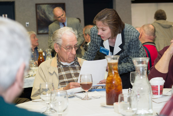 Vernon Winebark ('62, heavy construction equipment) with Tammy M. Rich, director of alumni relations