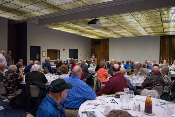 Nearly 80 alumni and guests fill the Thompson Professional Development Center. 