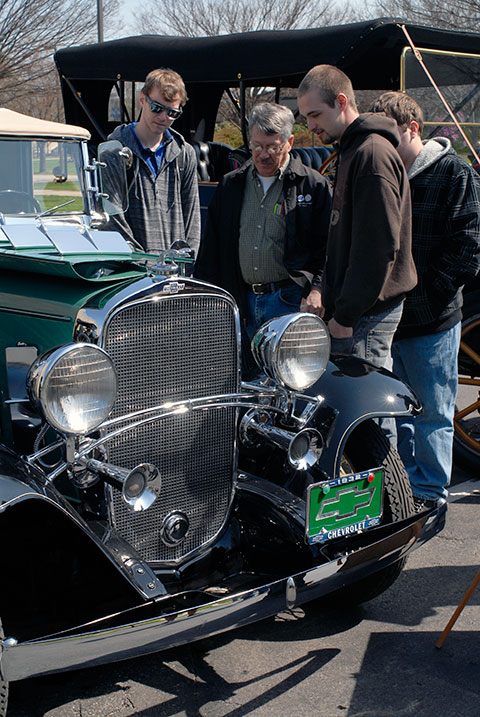 A 1932 Chevrolet Cabriolet, owned by Andy and Dee Follmer, of Montoursville, always draws a curious crowd.
