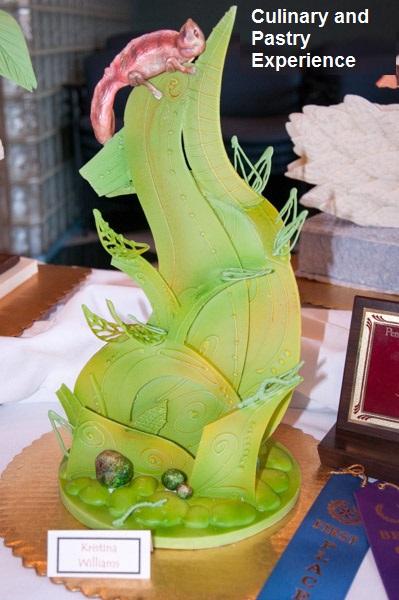 A chocolate showpiece by Kristina M. Williams, of South Williamsport, receives the Chef Eugene Mattucci Best of Show award.