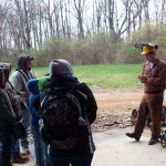 Another soon-to-be graduate in forest technology, Nathan C. Pysher, of Bangor, explains the tools of the trade.