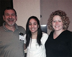 Medalist Nicole Reyes-Molina (center), with masonry instructor Glenn R. Luse and sign-language interpreter/student support assistant Sarah S. Moore (who provided the photo)