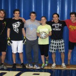 Students forced overtime with a late-game goal from Rafael Correa (second from right).