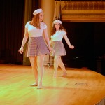 Another Aguilera song, "Candyman," is interpreted in a jazz duet by Amber R. Fleming (left), a pre-nursing major from Williamsport, and Autumn D. Augunas, a pre-dental hygiene student from Bensalem.