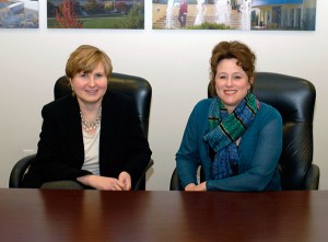 Shannon M. Munro, left, and Tracy L. Brundage made pledges to fund the initial awards from the Penn College Workforce Development Scholarship.