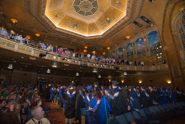 The Class of 2014 prepares to exit the Community Arts Center grandeur. 