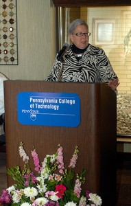 President Davie Jane Gilmour welcomes honored students and their supporters.