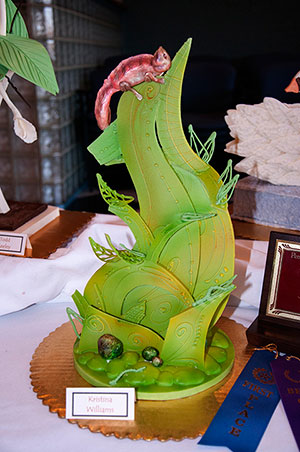 A chocolate showpiece created by baking and pastry arts student Kristina M. Williams, of South Williamsport, received Best of Show honors at Penn College’s Culinary & Pastry Experience.