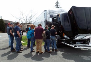 Students also enjoyed checking out the truck that brought the engine to the Allenwood area campus.