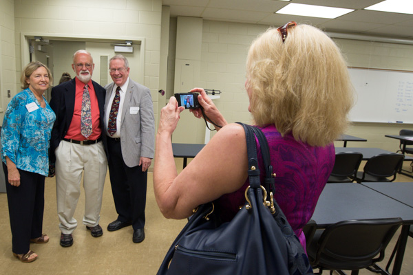 Nancy C. and Robert G. Bowers, longtime math faculty, oblige a photo request.