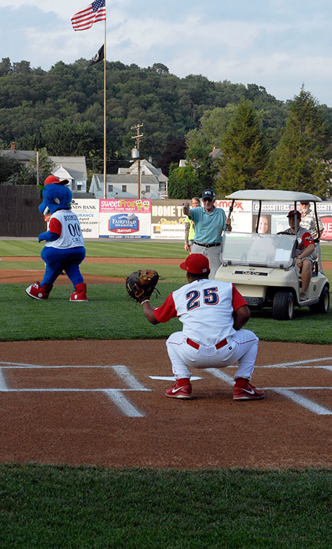 Allen “Sonny” Yearick throws out the ceremonial first pitch – a strike.