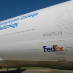 An inspiring word offers a fitting comment on the work itself: painstakingly encasing the plane in a vinyl shell that announces its new owner while prominently honoring the donor.