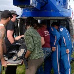 ... for transport by student volunteers into the helicopter.