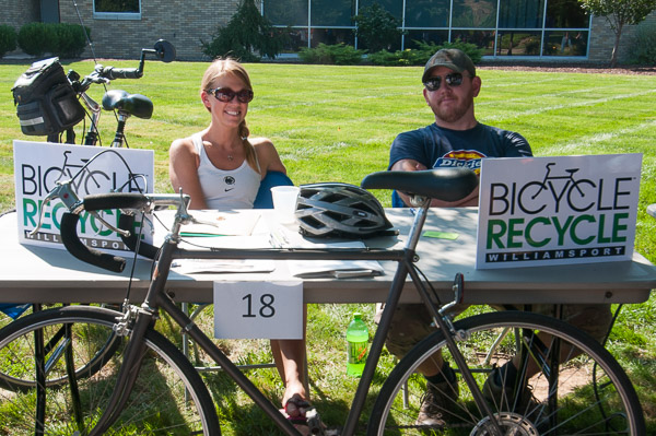 Bicycle Recycle, a recent addition to the Pajama Factory northwest of campus, recruits volunteers.