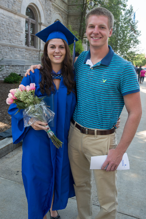 Lindsey N. Rosenberry, a radiography graduate from Reedsville, poses with her boyfriend, Jackson J. Albert, of Liverpool, a 2013 alum in landscape/horticulture technology: landscape emphasis.