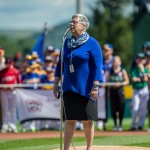 Penn College President Davie Jane Gilmour, who chairs Little League International's Board of Directors, speaks at opening ceremonies ...