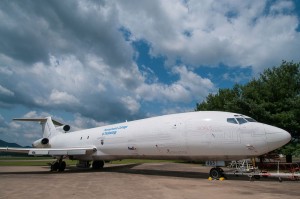 A former FedEx Express 727 cargo plane has been repainted and wrapped with a design appropriately reflecting Penn College's innovation and technology. 