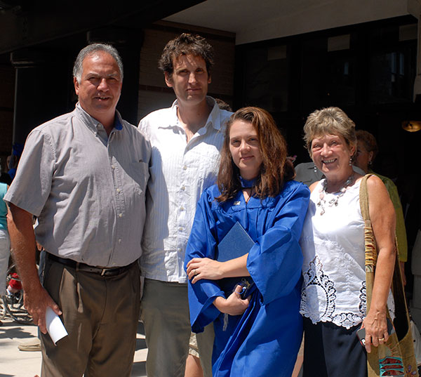 Occupational therapy assistant graduate Kristin B. Boatman, of Hughesville, pauses for a celebratory snapshot with parents William and Shirley and boyfriend Matt Perakovich.