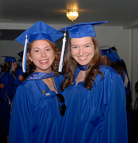 Janae B. Rohrer (left), an occupational therapy assistant major from Manheim, and Kelly M. Daum, of Wysox, enrolled in applied health studies: occupational therapy assistant concentration, bid farewell to their proud Penn College days.