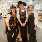 Smilingly sailing aboard their Dining Services friendship are (from left) Krystal S. Zelazny, assistant manager; Patti E. Durrwachter, assistant cook; and CJ L. Binderup,  dining services worker.