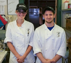 Penn College baking and pastry arts students Autumn E. MacInnis, of Trout Run, and Timothy L. Kuntz, of Wyalusing, spent the summer interning at Knoebels Amusement Resort’s Cookie Nook.