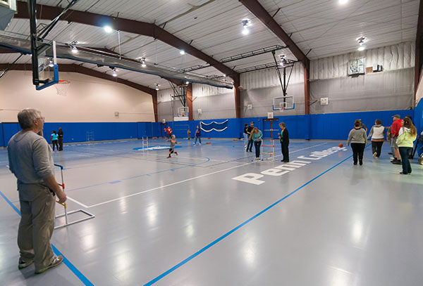 The Intramural Family Challenge offers a selection of fun and games, including volleyball and ladder golf, in the Field House.