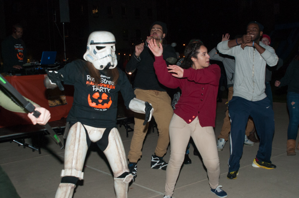 ... not to mention a slightly out-of-uniform Storm Trooper, mingle on the dance floor.