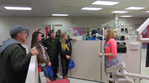 Prospective students and their families receive an informative tour of the Dental Hygiene Clinic.