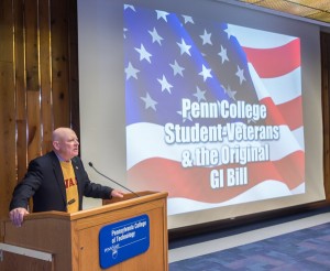 Darryl W. Kehrer, a Williamsport Area Community College graduate and an Air Force veteran with a distinguished career in veterans affairs, returned to campus Nov. 5  to discuss the GI Bill.
