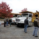 Students get a look at Ruppert Nursery's 90- and 100-inch tree spades, capable of digging a 12-caliper tree.