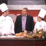 Student Daniel A. Horst and Chef Mary G. Trometter, assistant professor of hospitality management and culinary arts, talk with "PA live!" co-host Dave Kuharchik. 