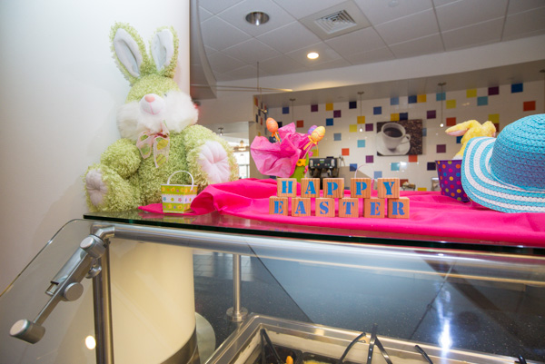 Colorful decorations atop the Capitol Eatery salad bar remind visitors of springy days ahead. 