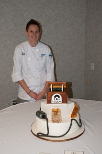 Rachel C. Bryant, of Wellsboro, tied for third place in Penn College’s 2015 wedding cake competition. Her cake was inspired by Etta James’ classic song “At Last.”