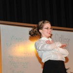 Alexandra M. Lehman gets into character.