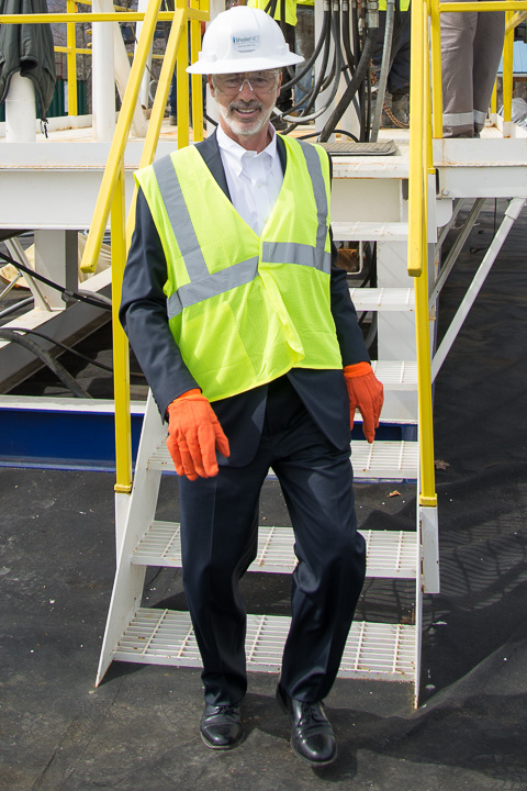 Stepping down off the rig