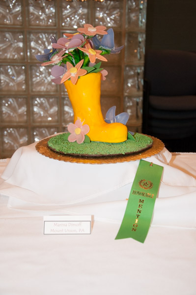 A chocolate centerpiece by Marissa R. Dimoff, of Mount Union, receives honorable mention.