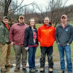 Horticulture alumni returning to Penn College as Field Day judges (from left): Tyler J. Fatzinger (2014), Cory M. Ferreri ('12), Nicholas B. Cramer  ('08), Melissa D. Berrier-Cramer  ('08), Jeremy L. Thorne  ('13), Nicholas D. Foreman  ('14), and Joseph D. Plummer  ('97).